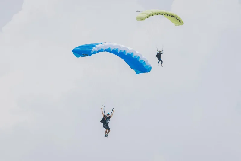 Skydiver under canopy